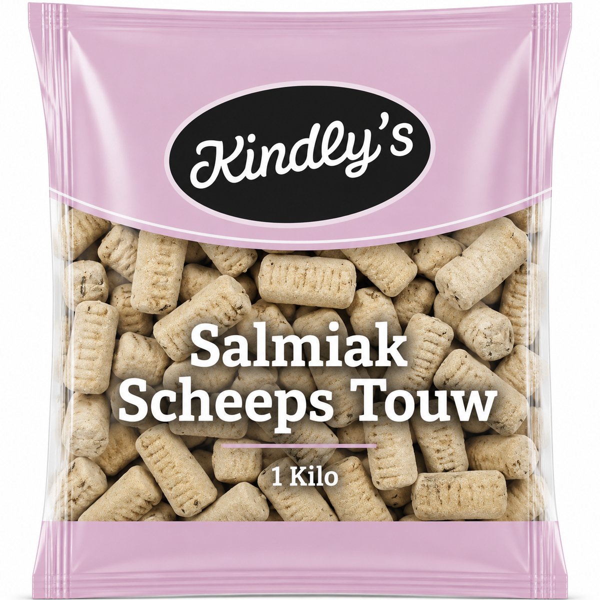 Kindly's Salmiak Scheepstouw - Harde Salmiak Drop Snoepjes - 1 Kilo - Vegan