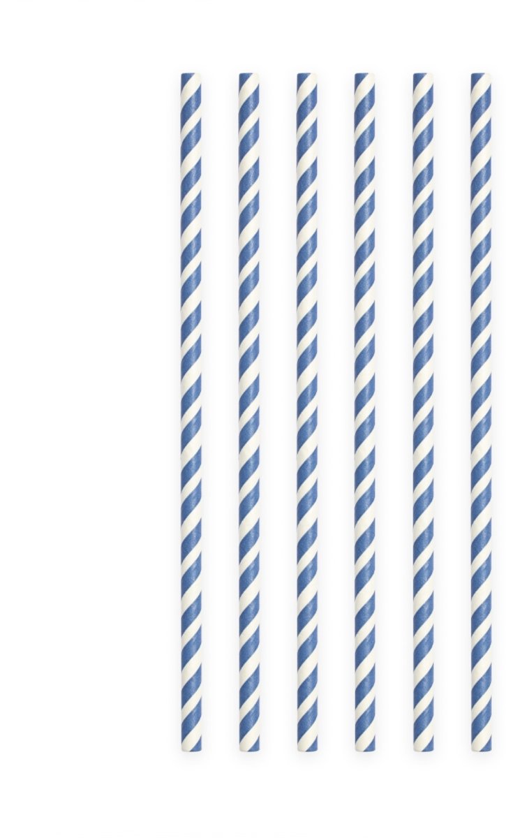 1000 Papieren Rietjes Donkerblauw - 6mm x 197mm - Bulkverpakking 1000 stuks - Grootverbruik - Themafeest, chique borrel & feestversiering verjaardag