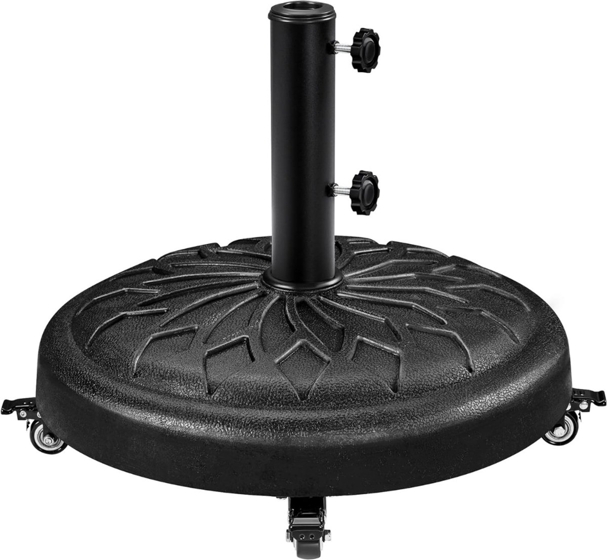ZMR® Parasolvoet op Wielen - Parasolvoet - Parasolvoeten - Zwart - 51cm x 51cm x 43cm