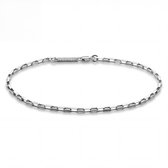 New Classics | 2 mm 925 sterling zilveren rechthoekige kabelschakelarmband