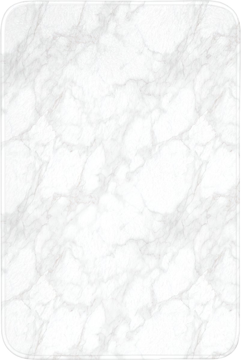 WC mat 60x90 cm - Antislip - Minimalistisch - Wit - Grijze aders - Toiletmat - Vloermat -