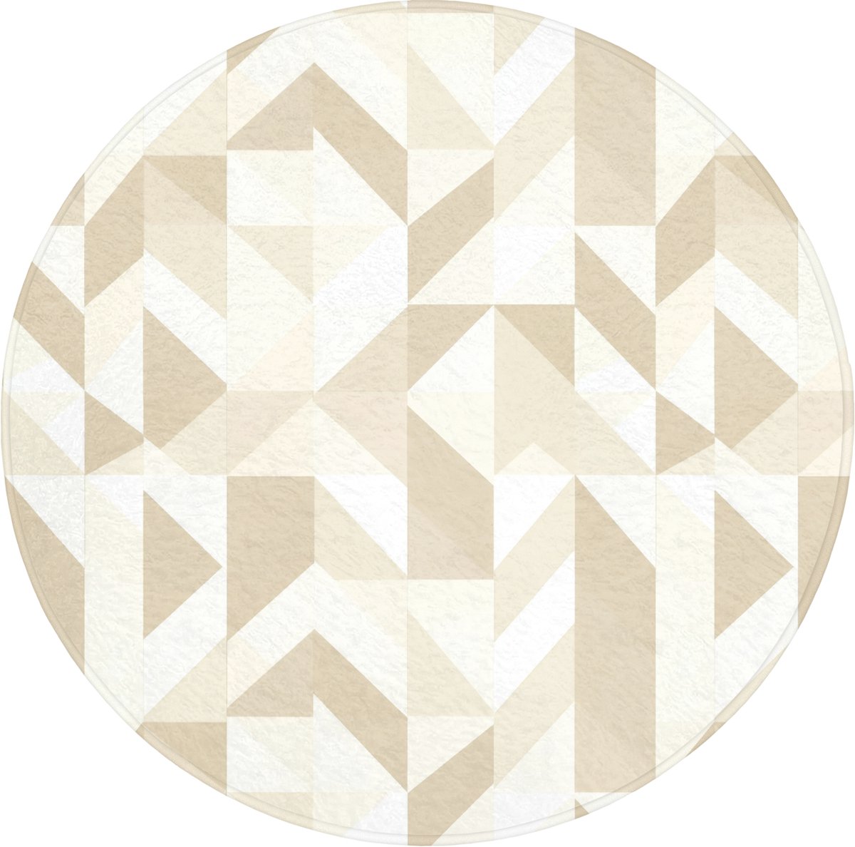 WC mat rond 70x70 cm - Antislip - Modern - Abstract - Beige - Toiletmat - Vloermat - Douch