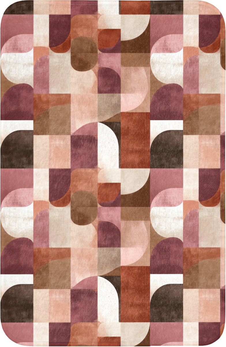 WC mat 40x60 cm - Antislip - Geometrie - Modern - Retro - Toiletmat - Vloermat - Douchemat