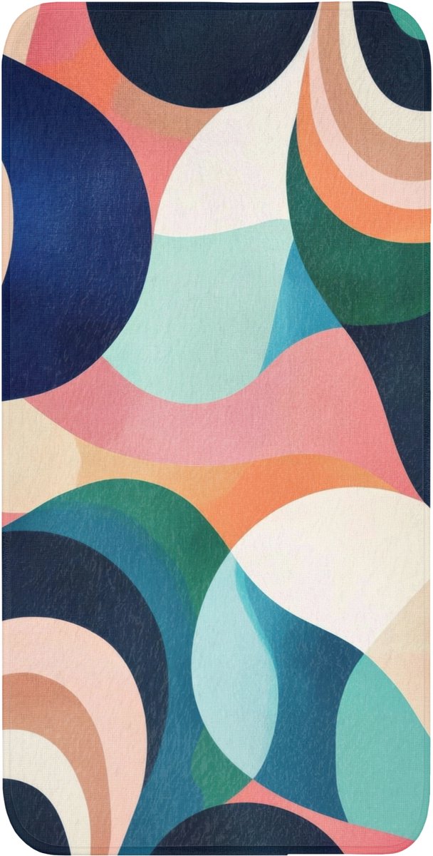 Badmat 60x120 cm - Antislip - Abstract - Blauw - Roze - Badmatten voor badkamer - Badkamermat - Douchemat - Badkamer mat