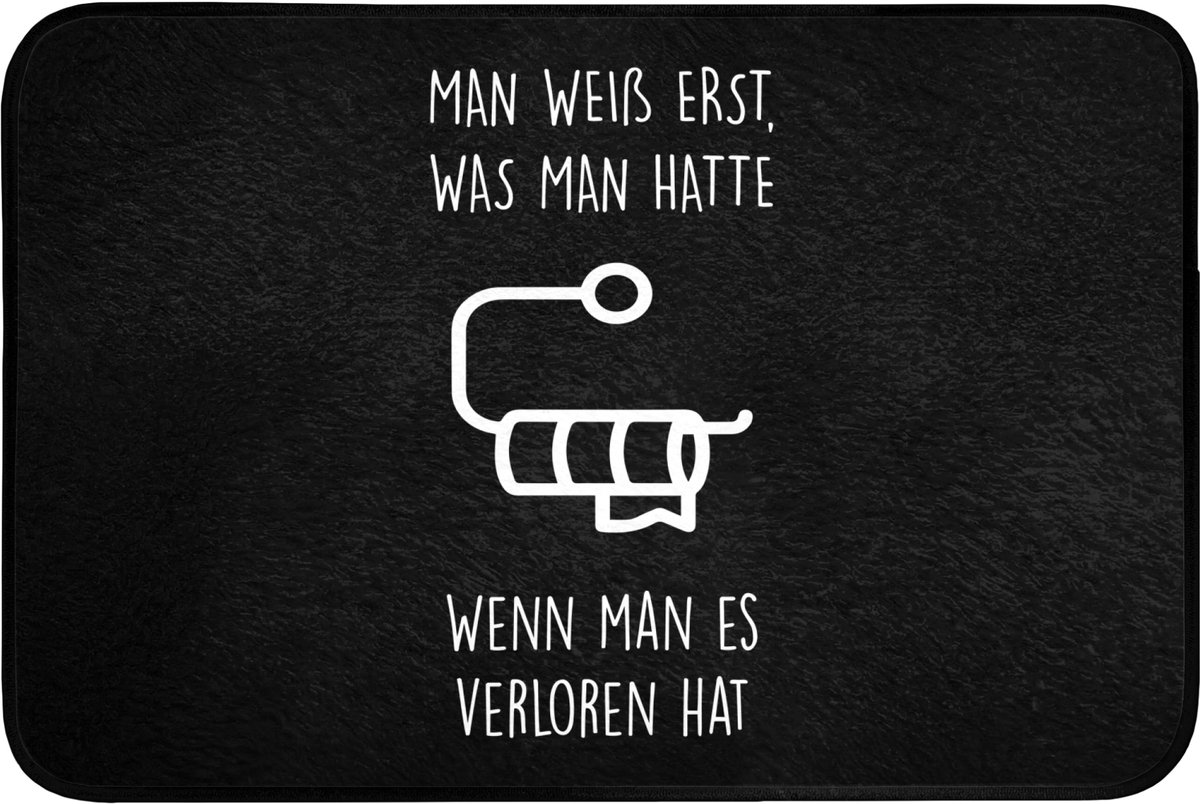 WC mat 90x60 cm - Antislip - Quotes - WC papier - Zwart - Humor - Toiletmat - Vloermat - D