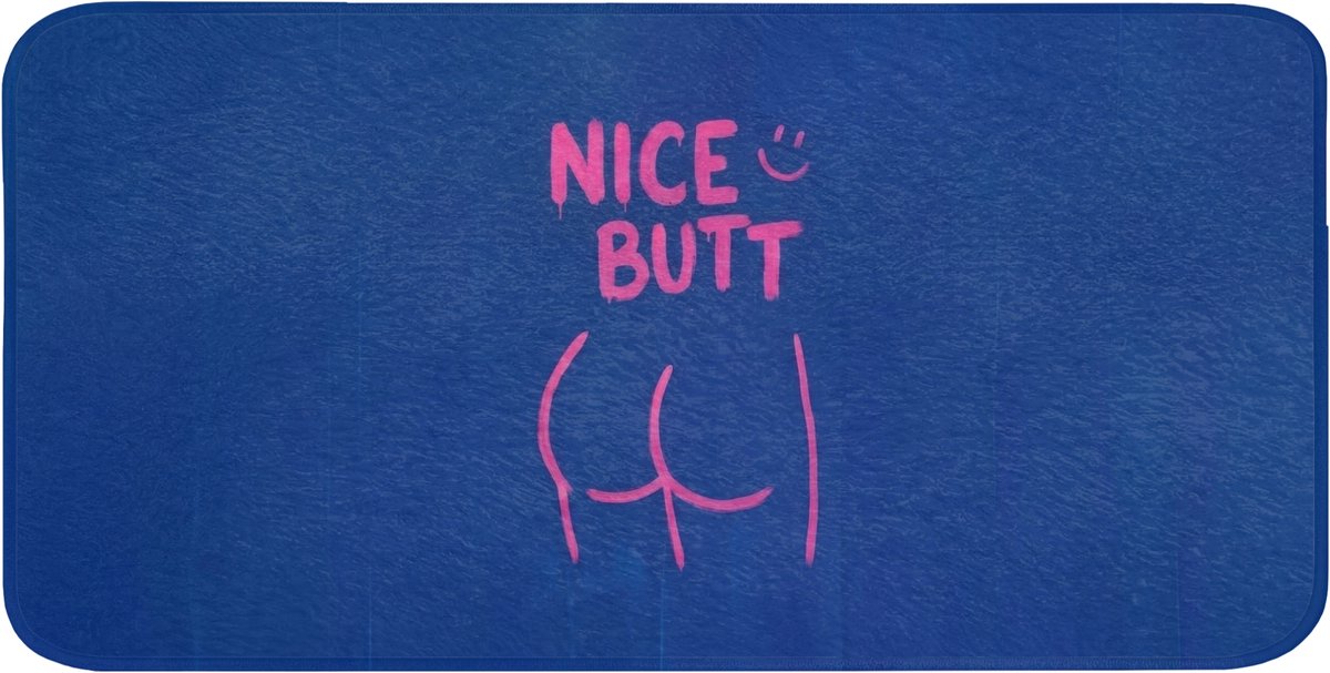 Badmat 120x60 cm - Antislip - Brutaal - Grappig - Blauw - Badmatten voor badkamer - Badkamermat - Douchemat - Badkamer mat