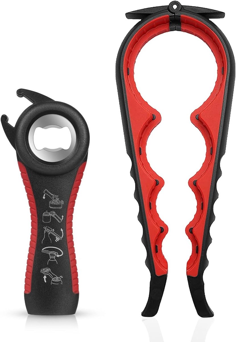 Set van 2 Flessenopeners in Rood - Handige Keukenaccessoires voor Bier en Frisdrank