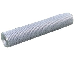 Gelast Gaas op Rol - 1 x 10 Meter - Maaswijdte 25 x 25 mm - Gegalvaniseerd Staal - Volièregaas & Kippengaas - Zilver - Voor Dierenverblijven, Boomgaarden & Tuinafrastering
