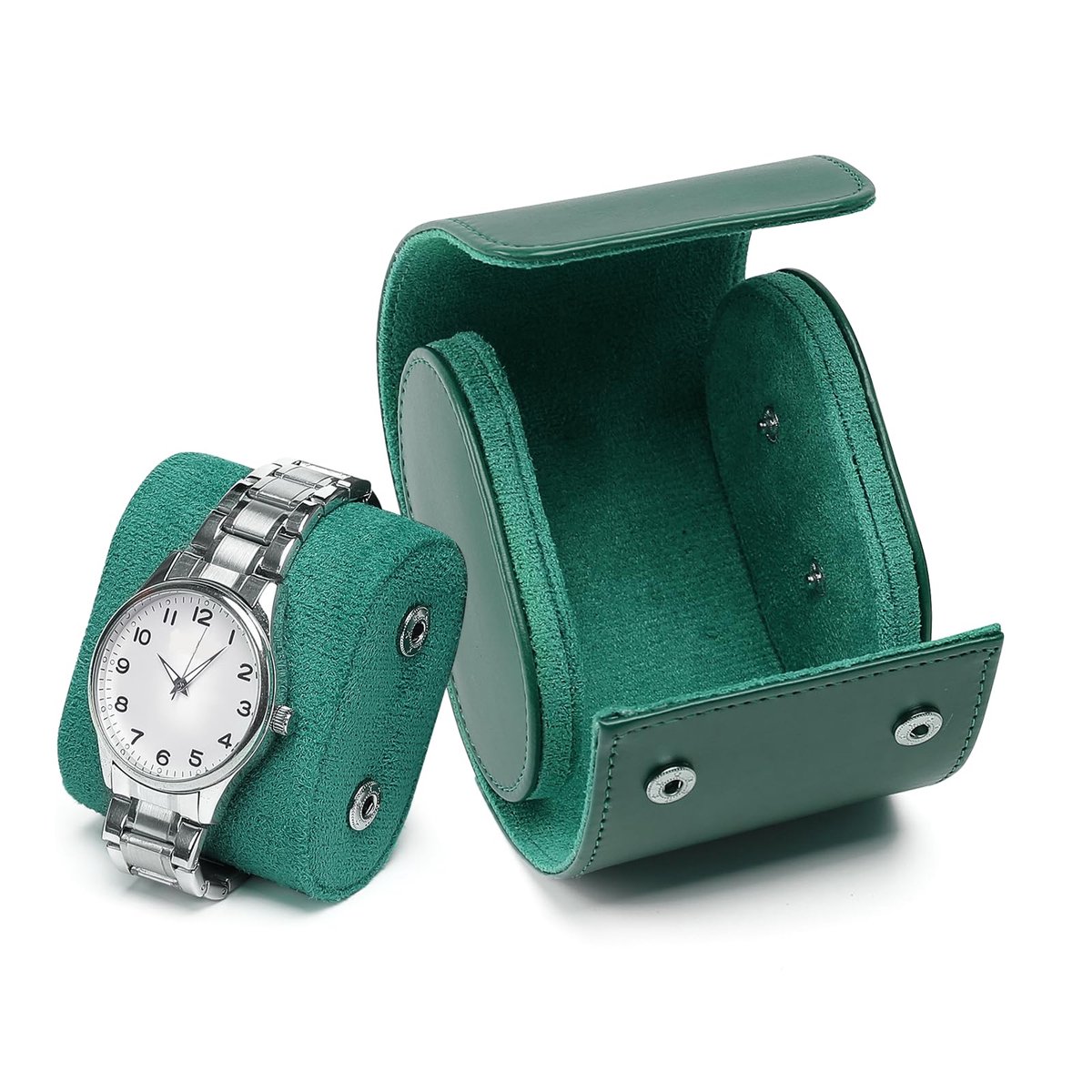 carmdering - Uhrenrolle Leder - Uhrenbox - PU Leder Für 1 Uhr - Tragbar - Für Reisen Geschenk