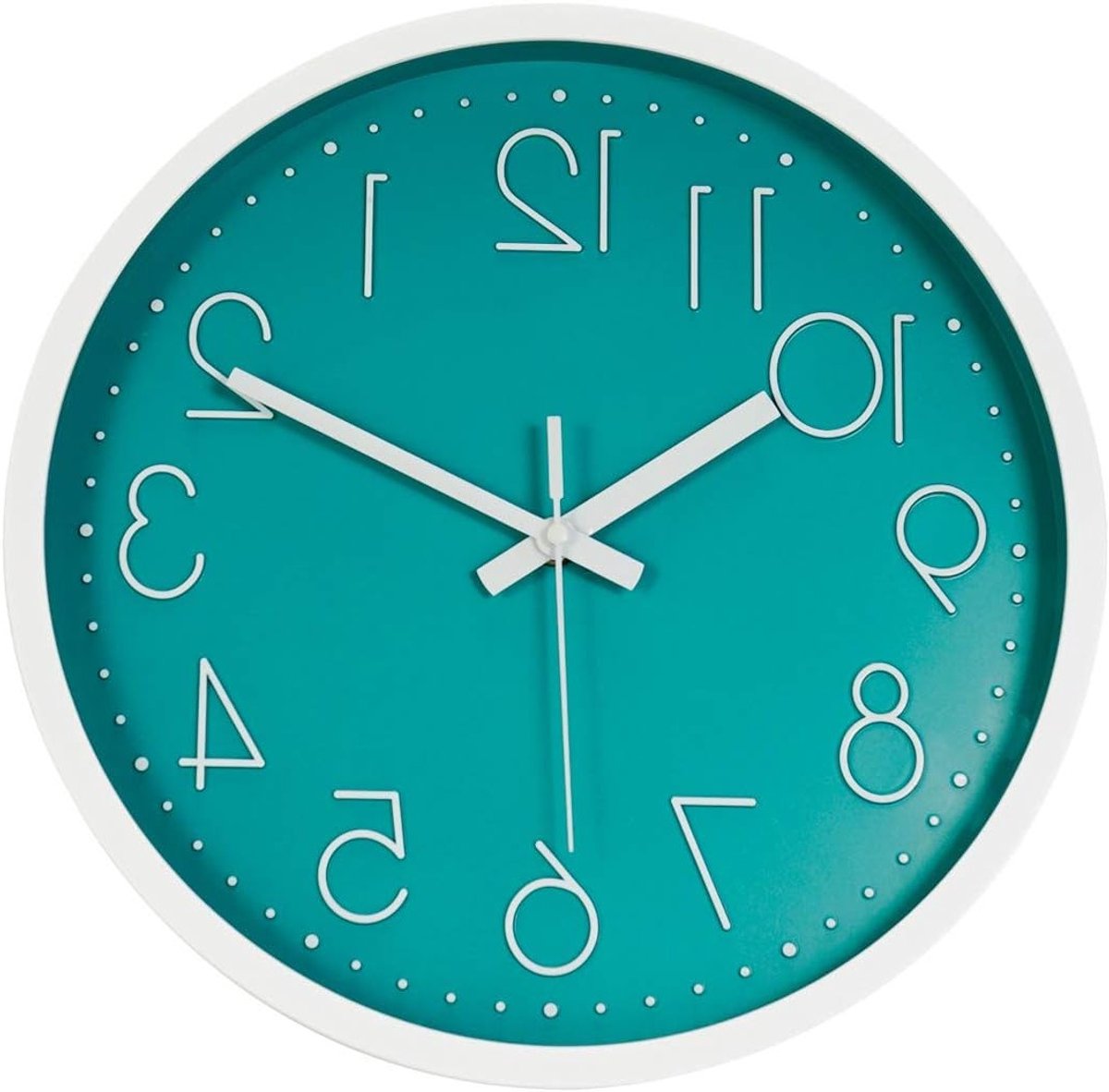 Stille Wandklok 30cm - Decoratieve Moderne Klok voor Woonkamer, Slaapkamer en Keuken - Teal Groen, Design Klok, Stijlvolle Wanddecoratie