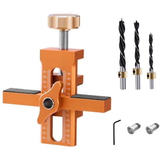 WiseGoods Premium Kastdeur Positioneerder - Verstelbare Hoogte 2 In 1 Montage Klem - Installatie Gereedschap Kastdeuren - Oranje