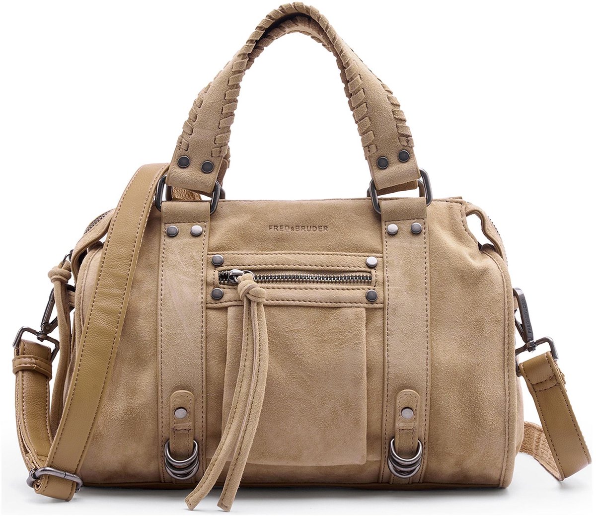 FREDsBRUDER handtas Whipstitch Soul Collection Bowling Bag Dark Sand beige