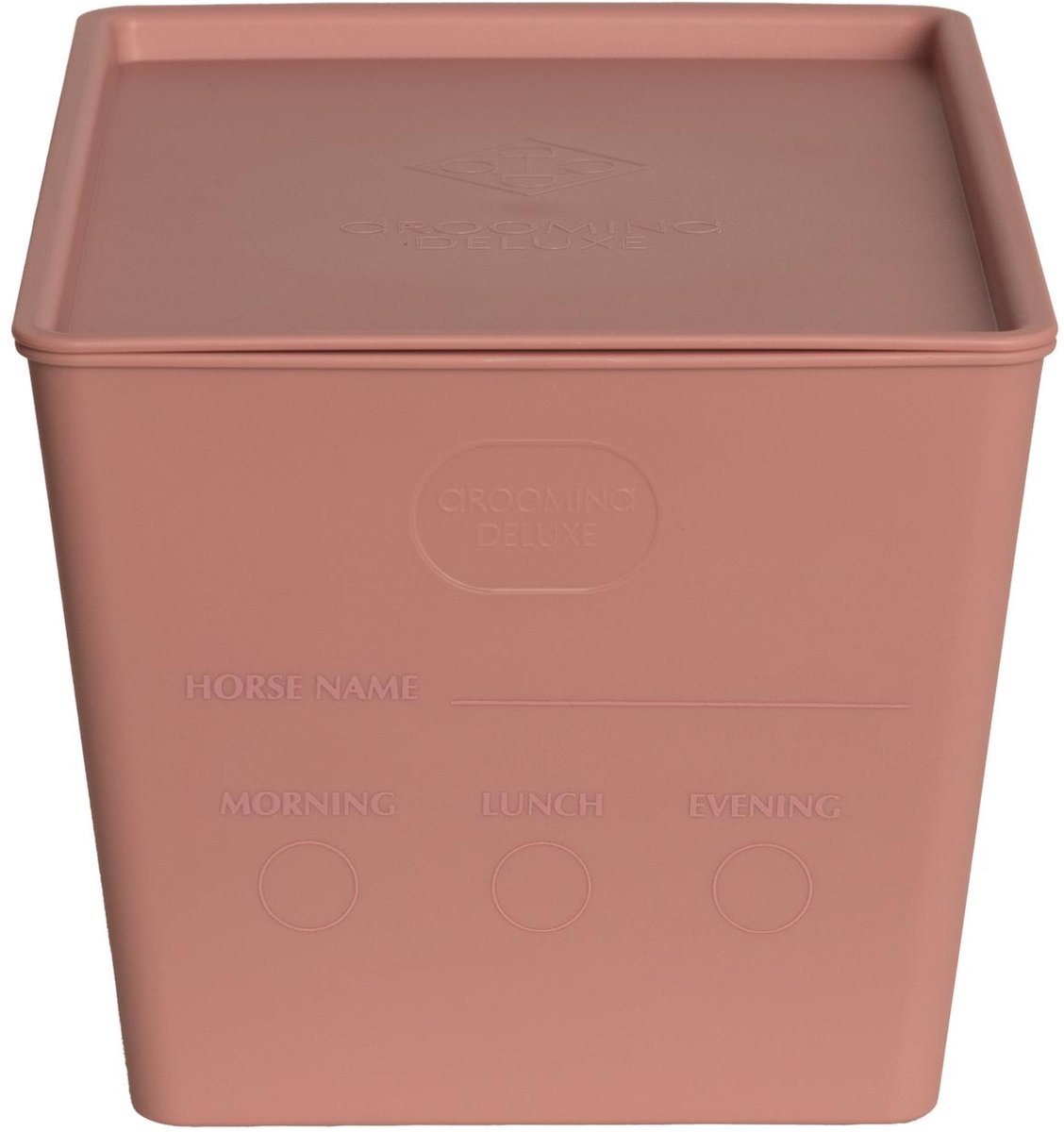 Grooming Deluxe - Paardenvoer box met deksel oude roos 7 l