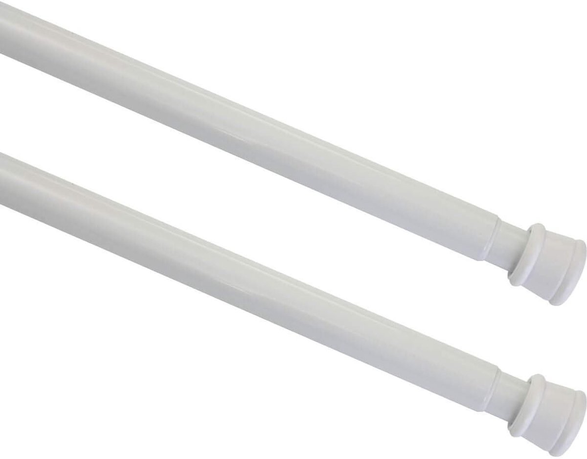 Gardinia spanstang 23/26 mm, metaal, uitschuifbaar 80-130 cm, wit