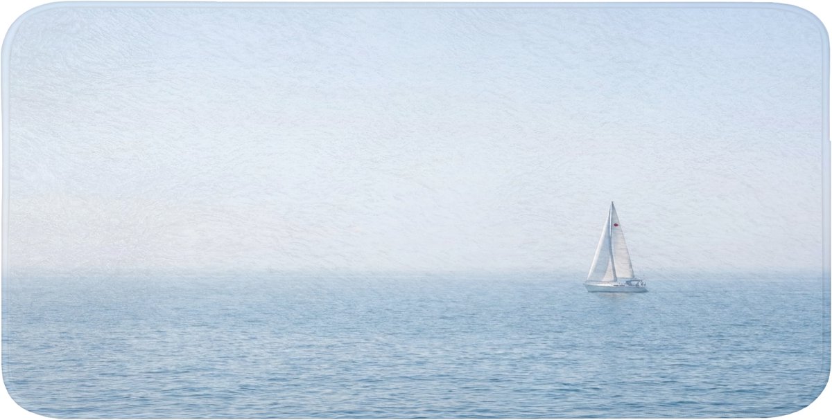 WC mat 120x60 cm - Antislip - Horizon - Zeilboot - Zee - Toiletmat - Vloermat - Douchemat