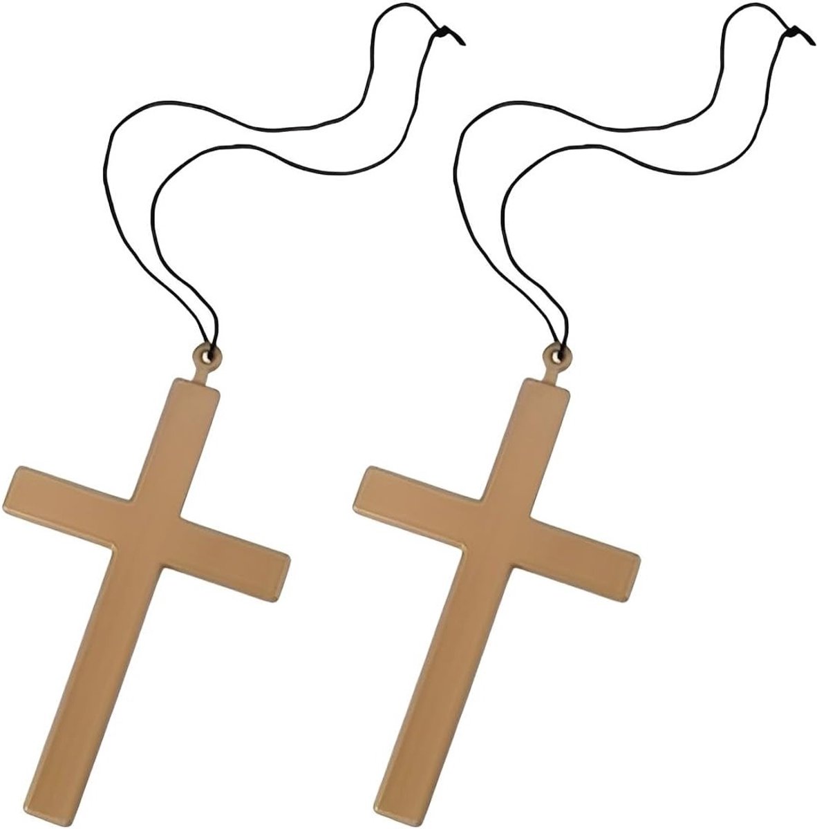Gouden Plastic Kruis Ketting met Kruis Hanger voor Halloween en Pasen - Perfecte Kostuum Accessoires