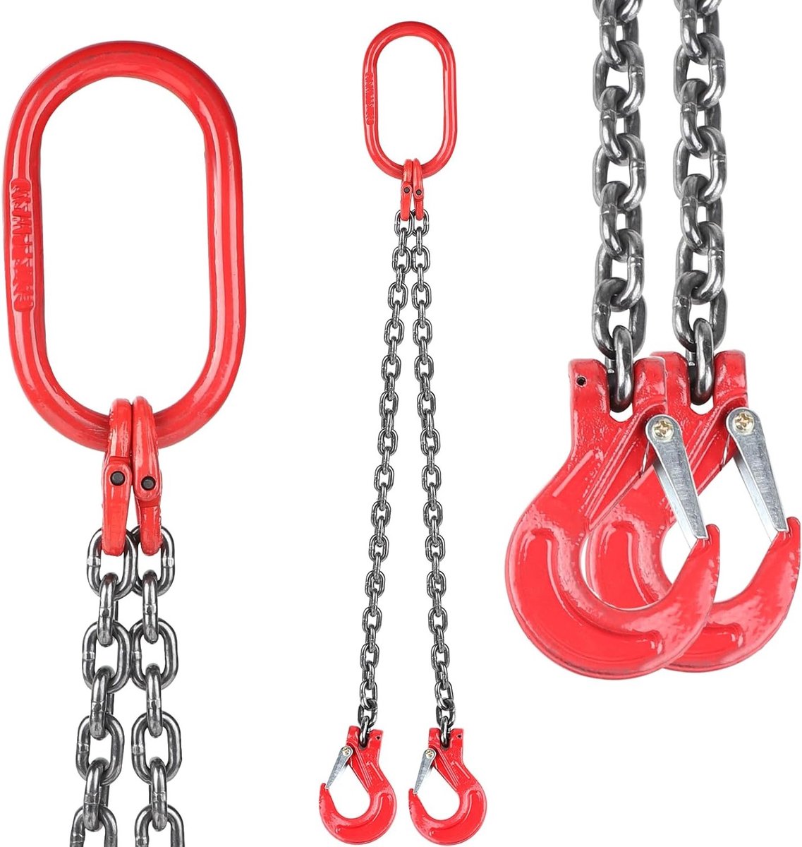 2-Strand Kettinghanger van 1 m, 2T Wreath Ketting, Sterke Forest Ketting met Ø 8 mm, Choker Ketting en Fork Head Haak voor Motorliften