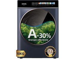 CHiQ CW106581AX - Wasmachine - 10 KG - Full Service - Space Pro - A-30% - 13.5 Inch Led-Touchscreen - 12 programma's - AI Smart - Stoomwassen & Quick Wash - 12 jaar garantie op motor