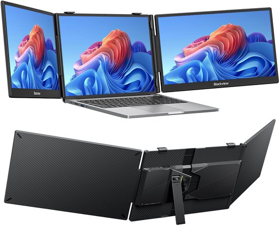 14″ FHD IPS Dubbel Monitor Scherm 1080p USB-C Portable voor Laptop 13-17,3″ Mac Windows Android Linux