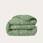 HappyBed Dekbed zonder overtrek 140x220 - Bedrukt dekbed zonder hoes - Hoesloos Dekbed met Print - Wasbaar - Eenpersoonsdekbed - Traditional Flowers