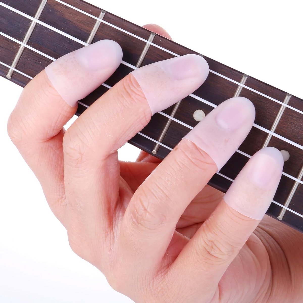 Set van 4 Herbruikbare Siliconen Vingerbeschermers voor Gitaar, Ukulele en Basgitaar - Ideaal voor Muzikanten