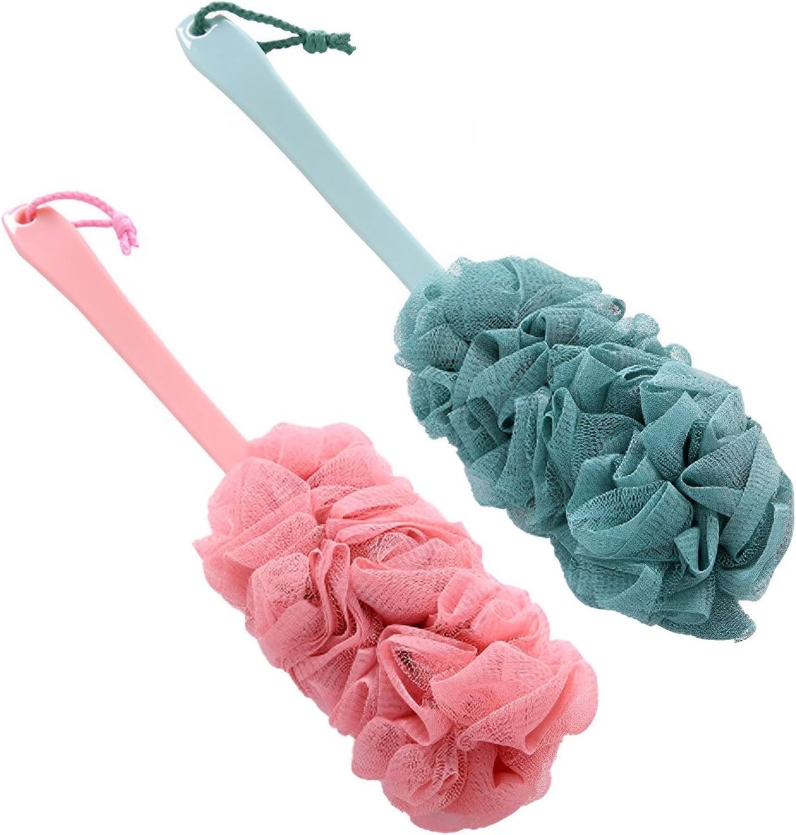 Badborstel met lange handgreep en douche, 2 stuks