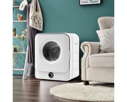Afvoerdroger 3 Kg - Compacte Trommeldroger Met 5 Programma's, Oververhittingsbeveiliging, Wandmontage - Wit