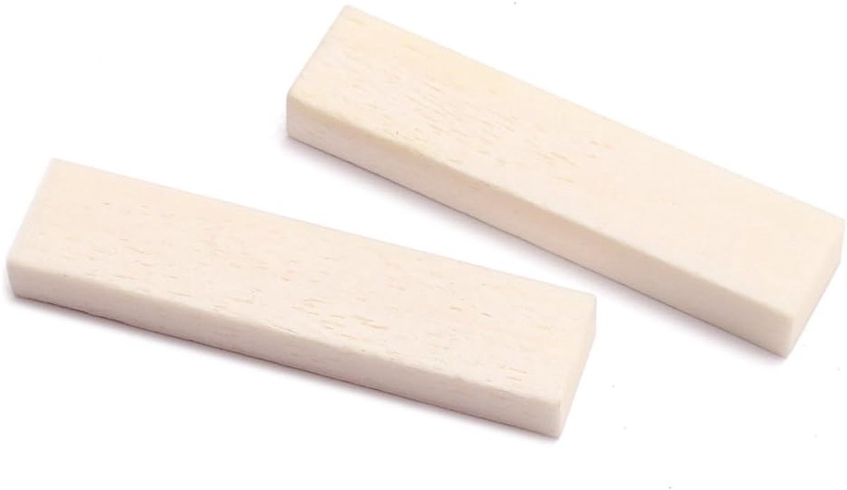 2 Stuks Gitaar Botten Klankkasten Blank 52mm x 10mm x 6mm voor Akoestische en Klassieke Gitaar DIY Projecten