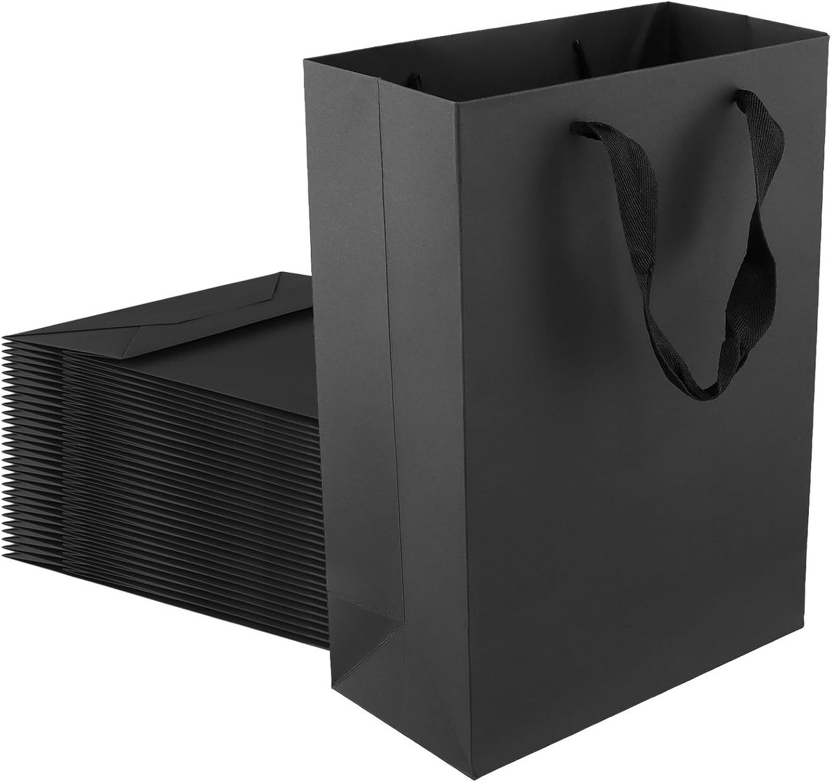 30 Stuks Kraft Papieren Tassen met Handvatten 28x20x10cm, Elegante Cadeautassen voor Feestjes, Verjaardagen en Bruiloften