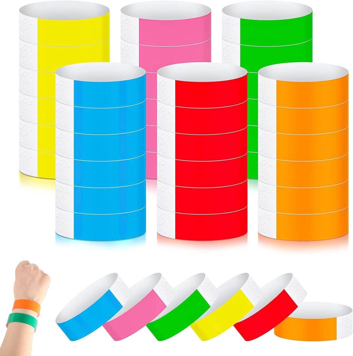 Papieren Polsbandjes voor Evenementen - Waterdichte Polsbandjes voor Feesten, Festivals en Concerten - 600 Stuks voor Optimaal Gebruik