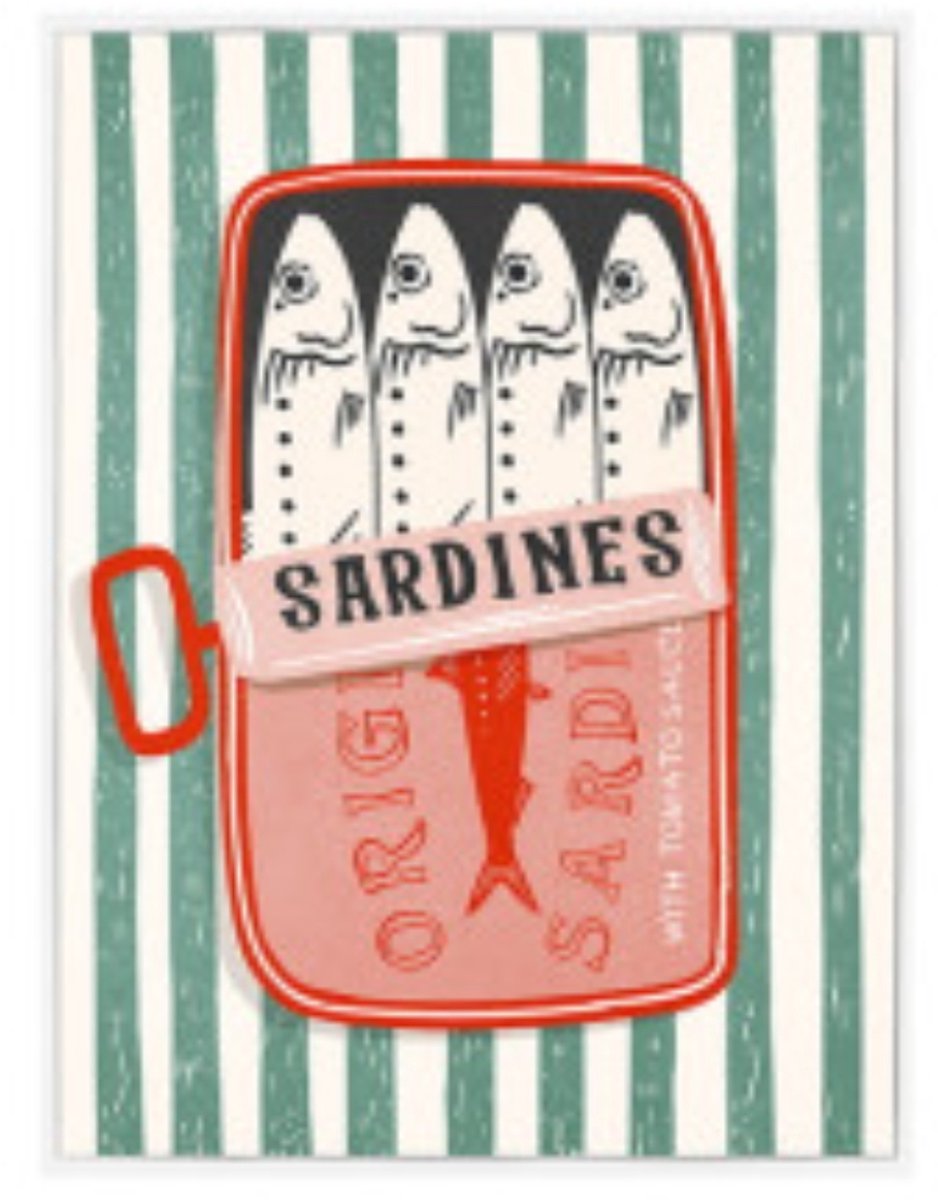 Sardientjes groene schilderij - Item Int.