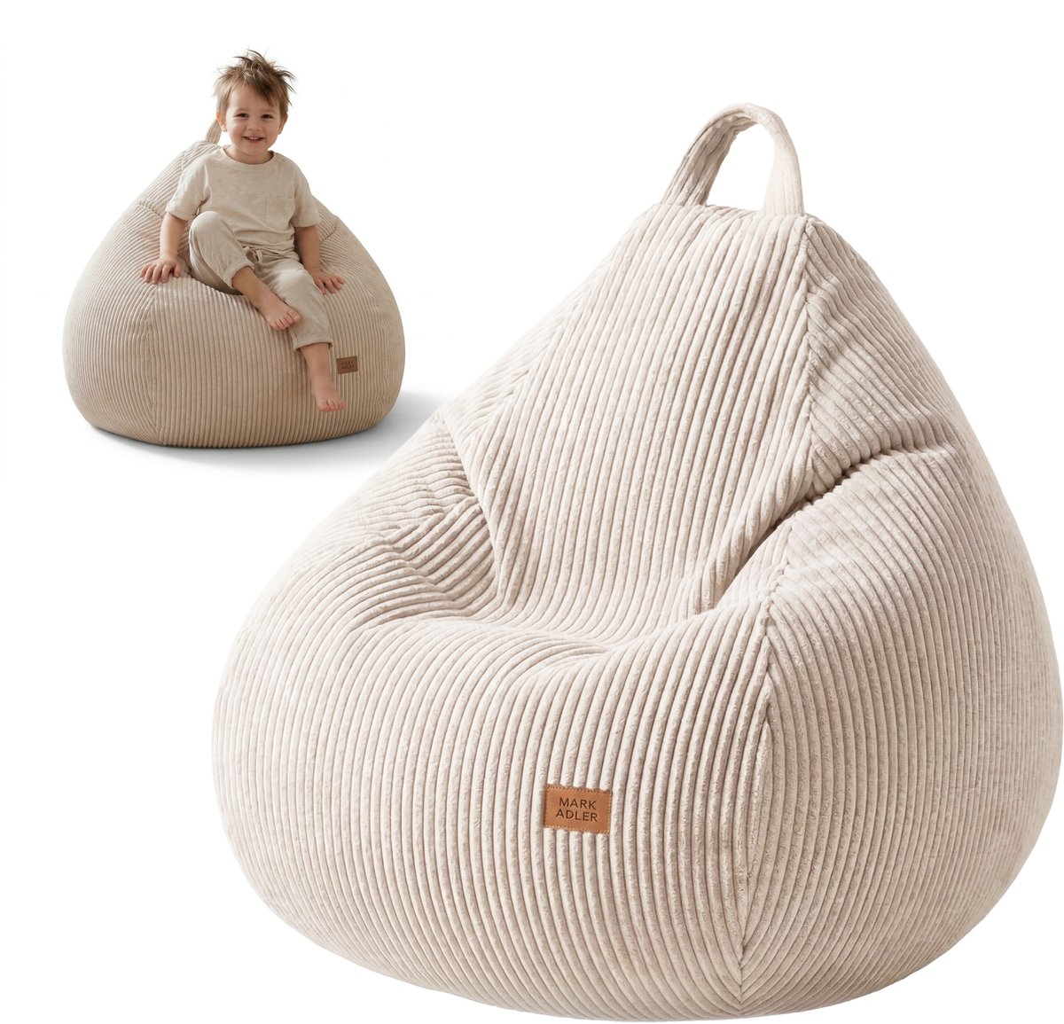 Mark Adler Comfy 1.0 - Corduroy Zitzak - Ribstof - Beige