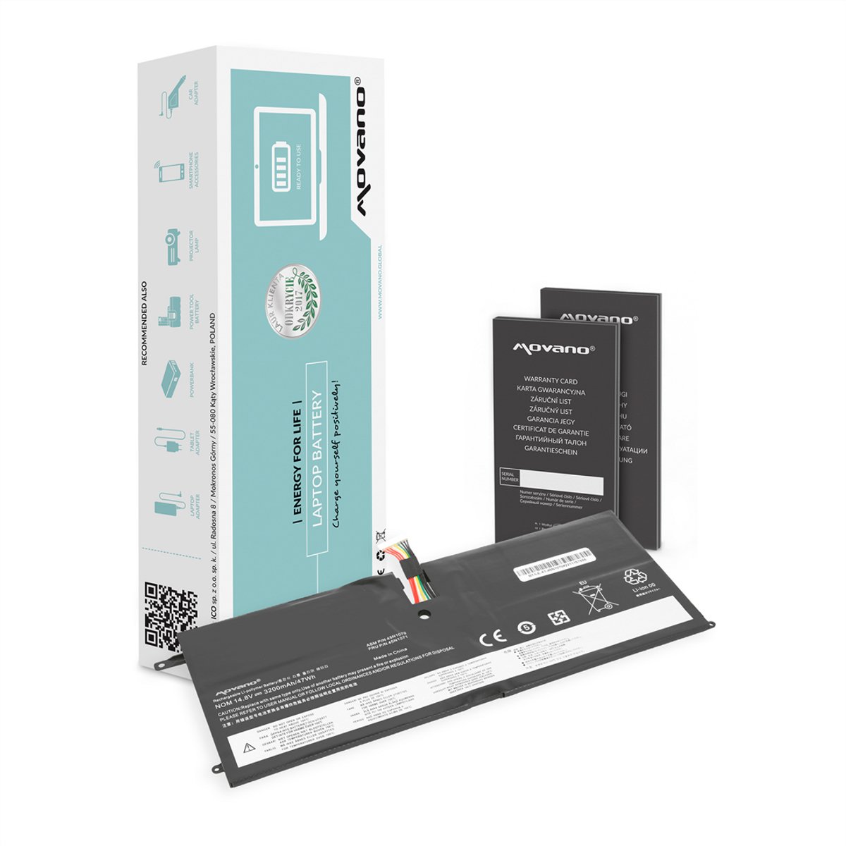 Movano - Batterij - ThinkPad X1 Carbon - Hoge Capaciteit - Li-Ion