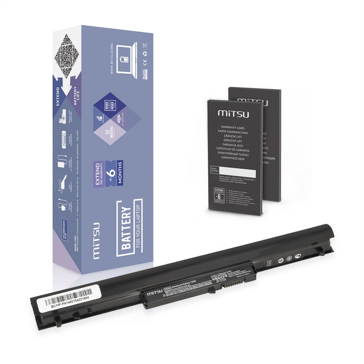 Mitsu Serie - Laptop Batterij - Tianneng Ogniwa - Geen Geheugeneffect - Compatibel met HP
