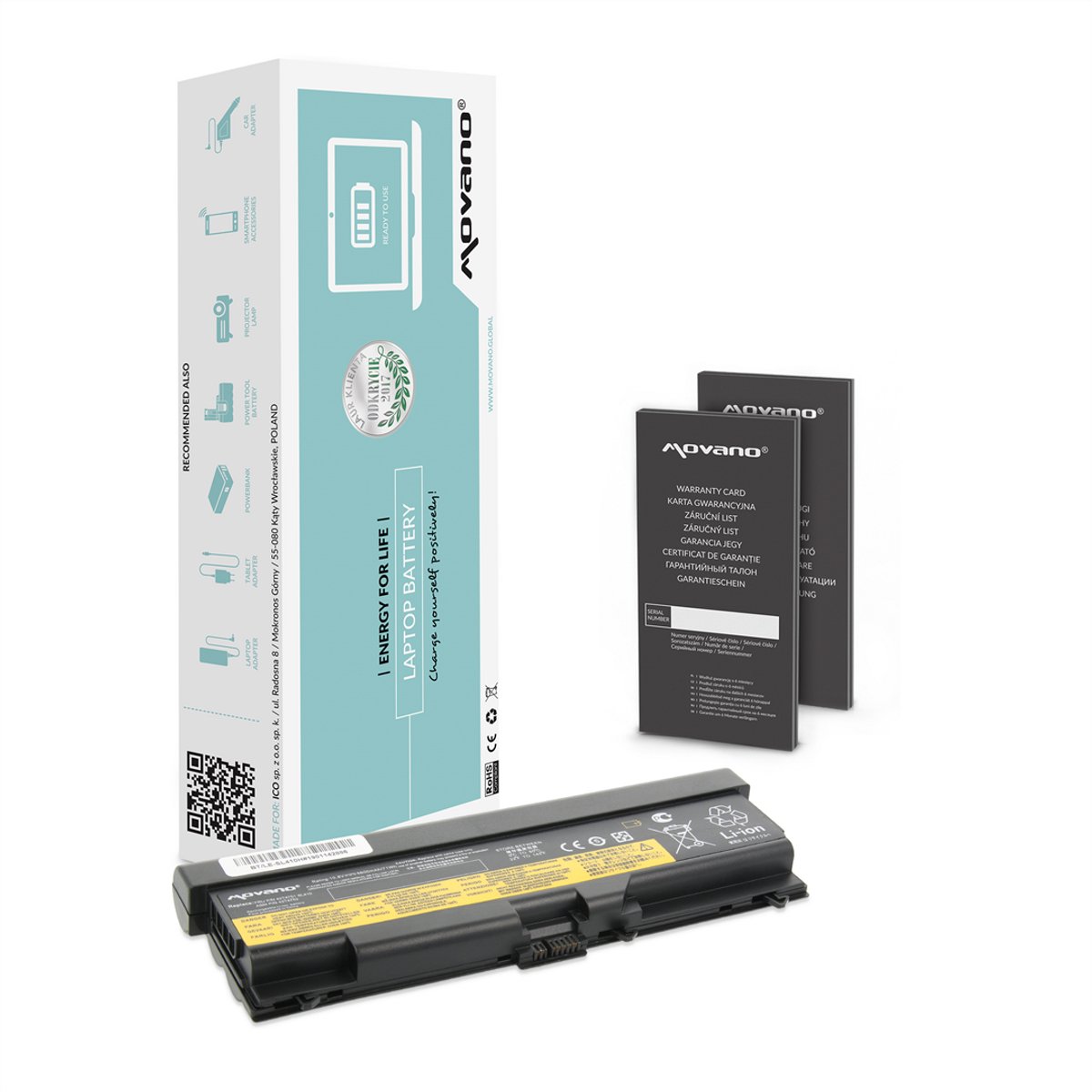 Movano - Bateria voor Lenovo ThinkPad - T410/T420/T510 - 6600mAh - Li-Ion - Veiligheid