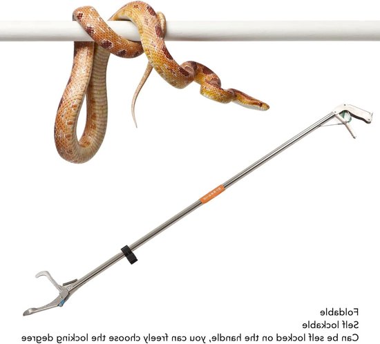 Vouwbare RVS Slangentang met Automatische Sluiting voor Reptielen, Lang en Duurzaam, Ideaal voor Terrariumgebruik van Merkloos — afbeelding 3