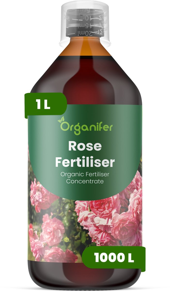 Vloeibare Meststof Voor Rozen 1 L Voor 1000 L - Npk 3-4-3 - Ondersteunt Krachtige Groei En Continue Bloei Bij Rozen - Stimuleert Knopvorming En Grotere Bloemen - Verbetert Bloemkleurintensiteit En Verlengt De Bloeiduur - Organifer