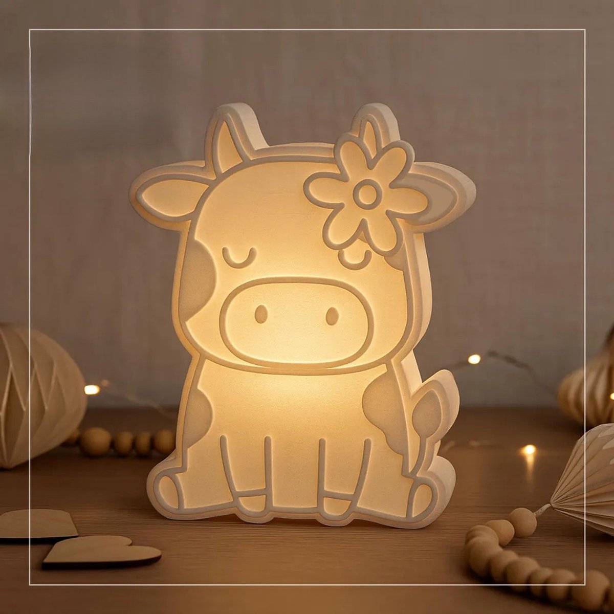 Schattige koe lamp