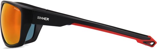 SINNER Nirapi - Zonnebril - Polariserende SINTEC® lenzen - Mat zwart/ rood - Unisex - One size - BIO based frame van Merkloos — afbeelding 3