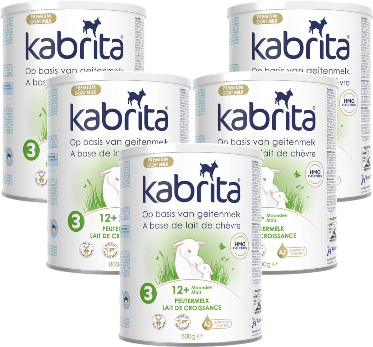 Kabrita 3 Peutermelk Multipack - Geitenmelk Flesvoeding vanaf 12 maanden - 5x800g - voordeelverpakking