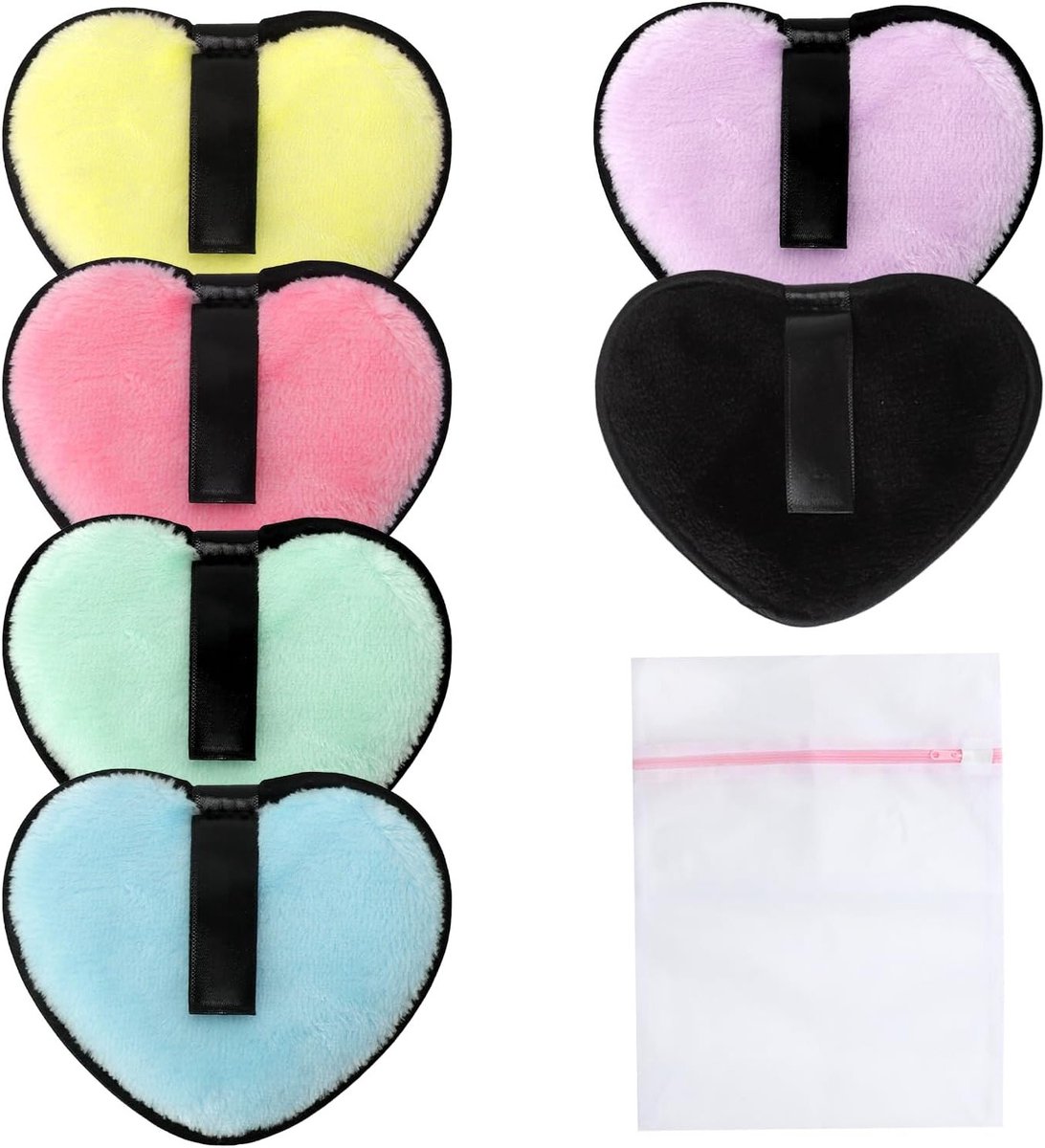 Wasbare make-uppads, dubbelzijdige gezichtswasspons met waszak - Herbruikbare en milieuvriendelijke make-up remover voor vrouwen en jongeren