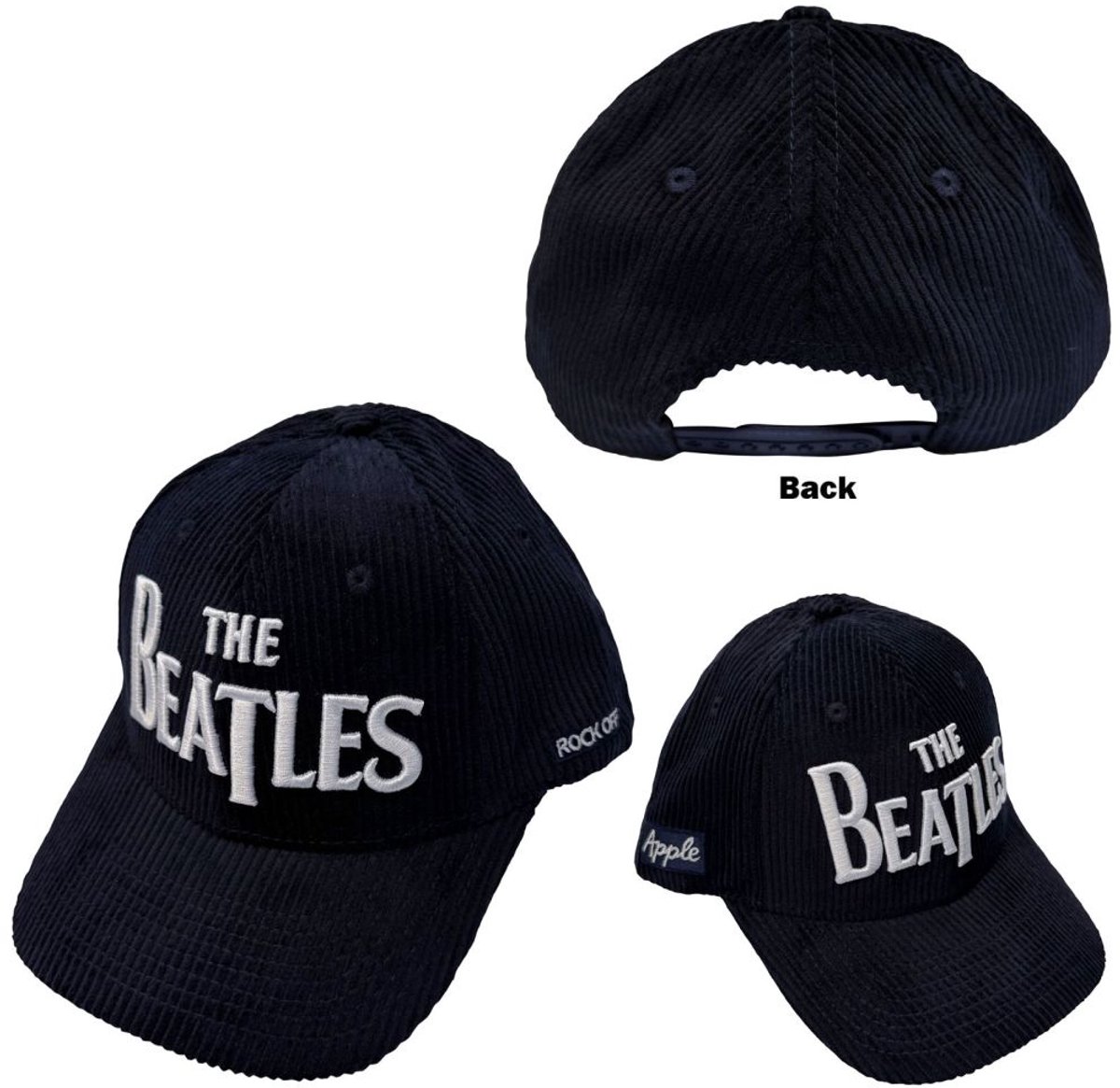 The Beatles - Drop T Logo & Apple Corduroy Baseball pet - Donkerblauw