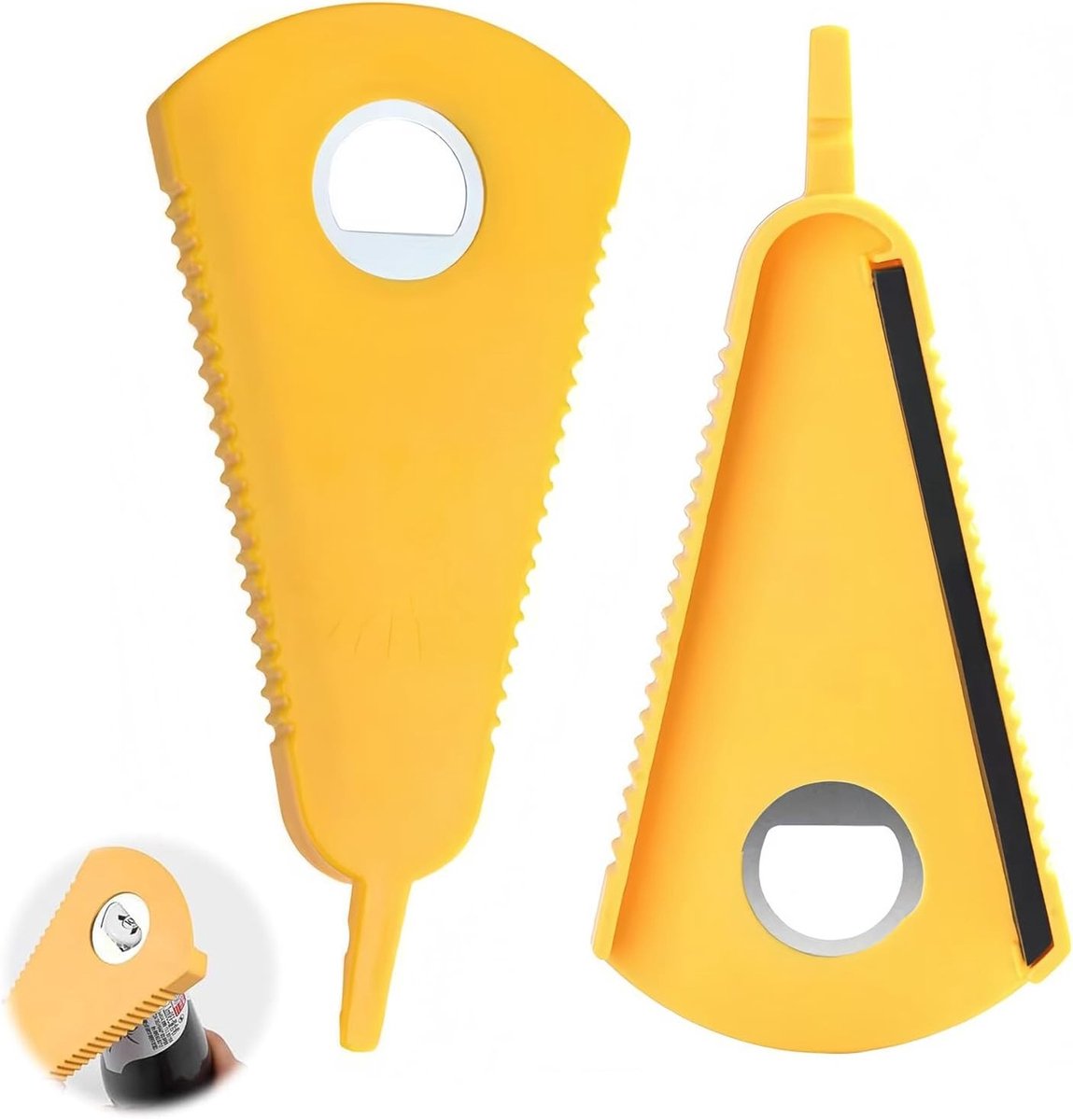 2-delige Multifunctionele Flesopener en Potopener voor Huishoudelijk Gebruik, Geschikt voor Schroefdoppen en Flessen, Handmatig en Praktisch