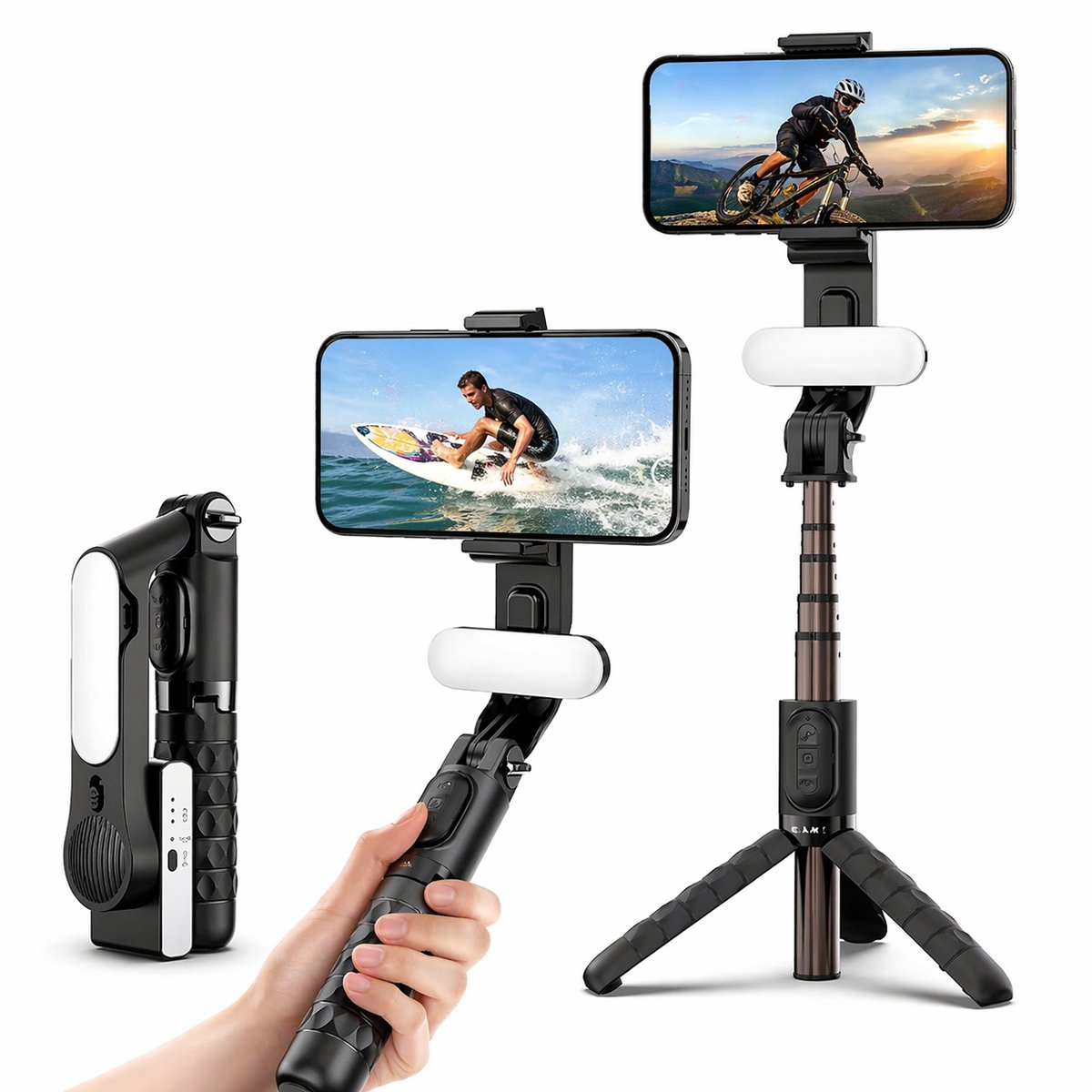 HOB Gimbal Pro - Smartphone Stabilisator - Anti-shake - Selfie Stick - Statief & Afstandsbediening - 3-in-1 - Gimbals - Opvouwbaar
