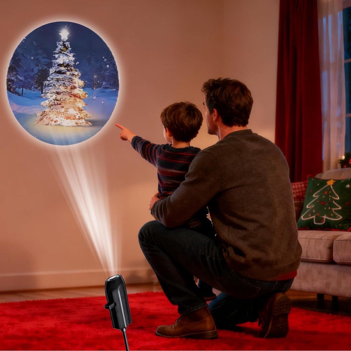 Projector - Nachtlampje Kind - 360 Graden Roterend Sfeerlicht - Inclusief 10 Projectieplaten - Galaxy Lamp - USB Aansluiting - Sterrenlamp Babykamer – foto 2