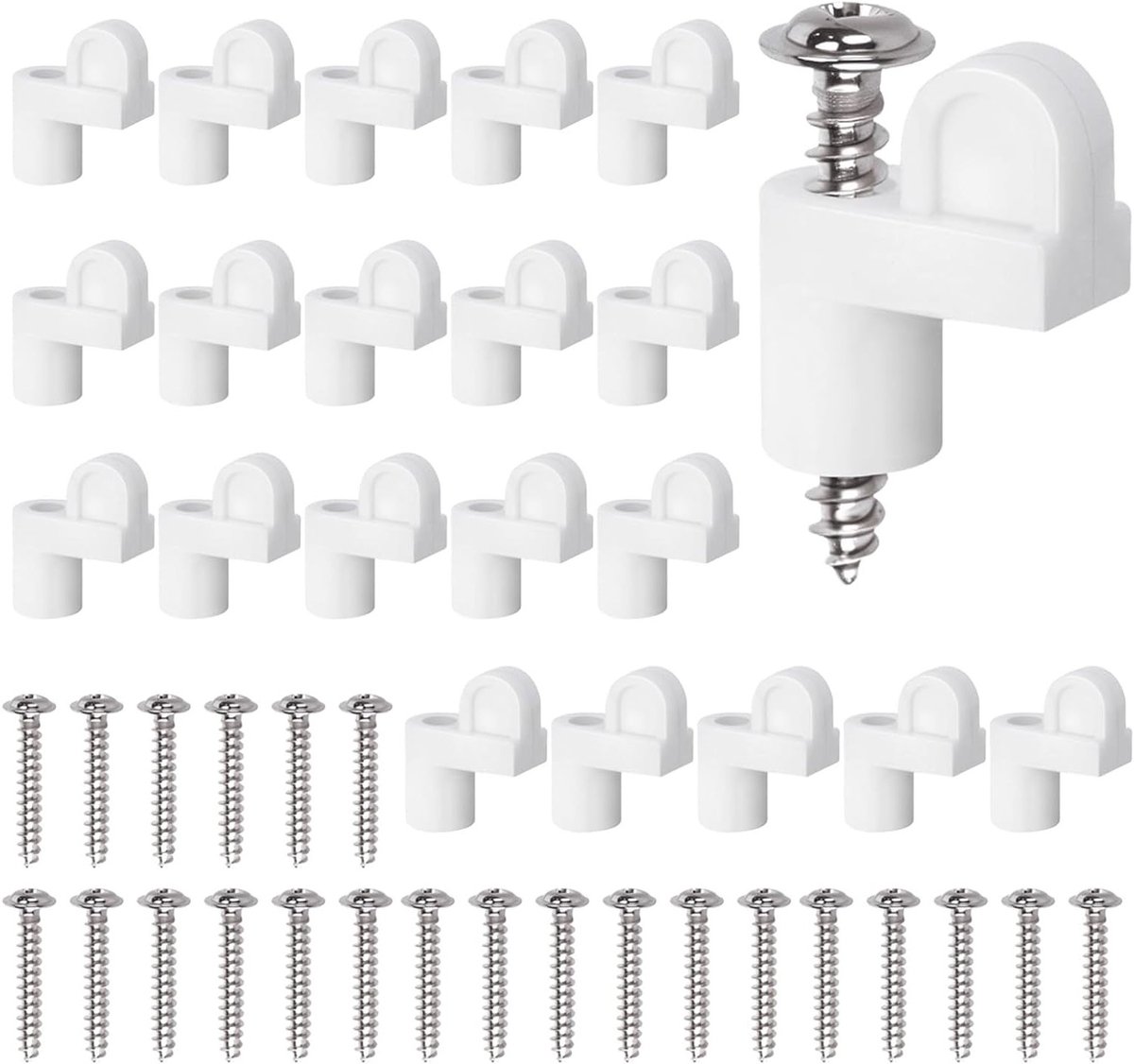 Set van 24 Stuks 3/8 Inch Raambevestigingsclips en Stormraam Bevestigers voor Raamdecoratie en Deuren, Geschikt voor Thuis en Zakelijk Gebruik