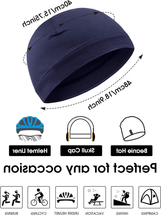 Zachte Katoenen Beanie Caps voor Mannen en Vrouwen - Multifunctionele Skully Hoeden voor Slaap en Activiteiten van Merkloos — afbeelding 3