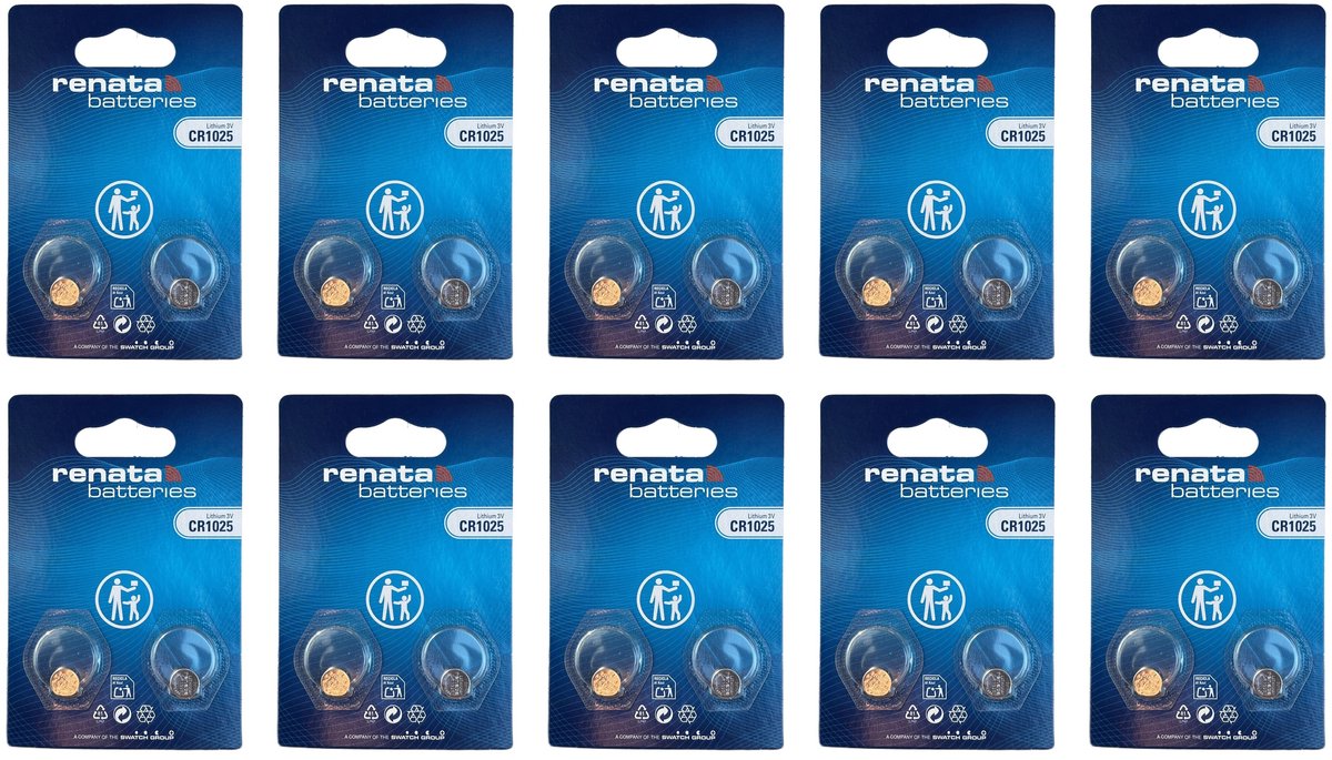 Renata - Knoopcel batterijen - CR1025 - Lithium - 3V - 20 stuks
