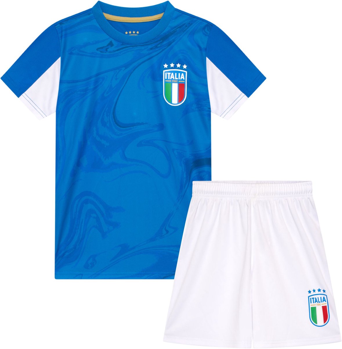 Italië Voetbaltenue Kinderen - Maat 116 t/m 164 - Officiële FIGC Fanmerchandise - Jongens & Meisjes - Blauw - Wit