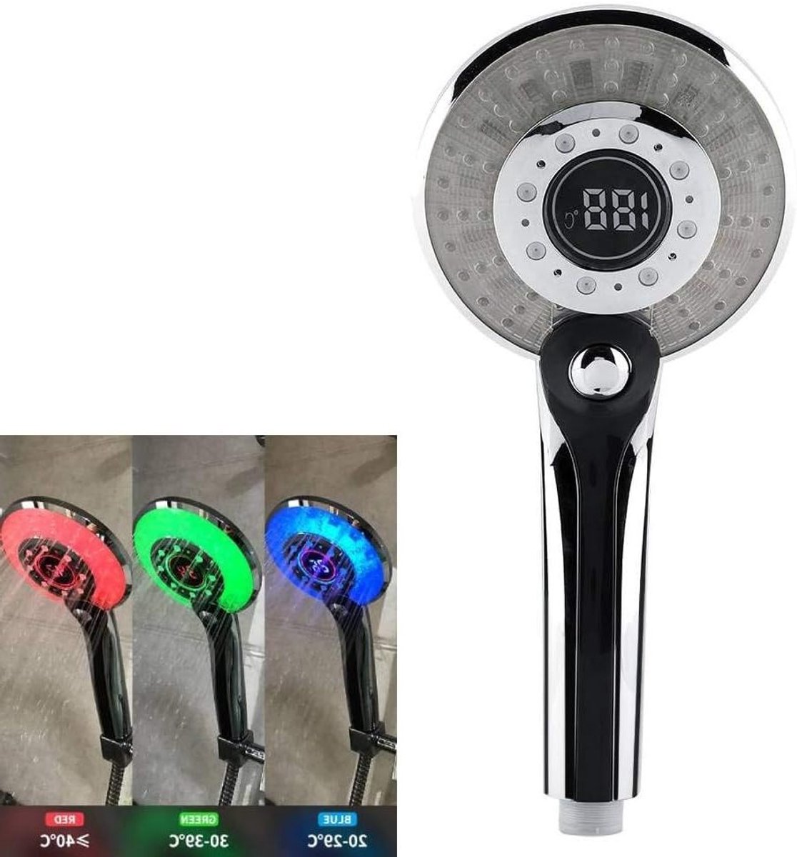 Handdouche met Temperatuur Sensor en LED Verlichting - Waterbesparende Handdouche met 3 Kl